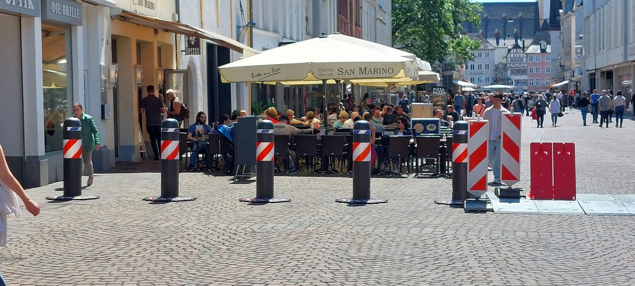 Tijdelijke anti-ram bollards verhuur binnenstad Trier anti-terrorisme